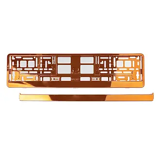 Kennzeichenhalter Chrom Orange - pro Paar