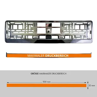 Kennzeichenhalter mit Wunschtext anthrazit chrom - 1 Stück