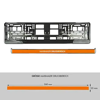Kennzeichenhalter mit Wunschtext anthrazit chrom pro Stück