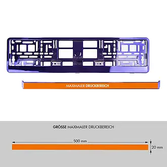 Kennzeichenhalter mit Wunschtext lila chrom - pro Paar - Schilder online  kaufen