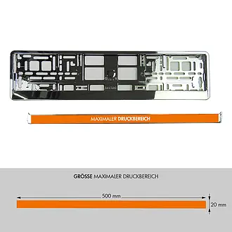 Kennzeichenhalter mit Wunschtext silber chrom - pro Paar