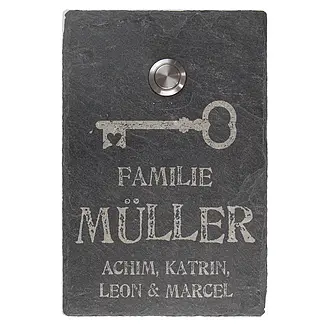 Klingel aus Schiefer 15 x 10 cm - Design Key 