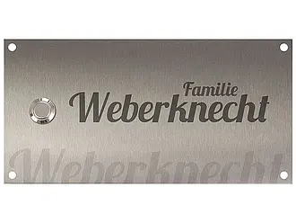 Klingelplatte aus Edelstahl - Design Wasserzeichen