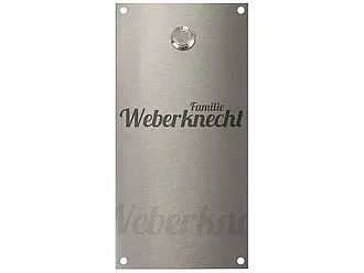 Klingelplatte aus Edelstahl - Design Wasserzeichen