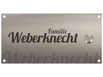 Klingelplatte aus Edelstahl - Design Wasserzeichen