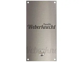 Klingelplatte aus Edelstahl - Design Wasserzeichen