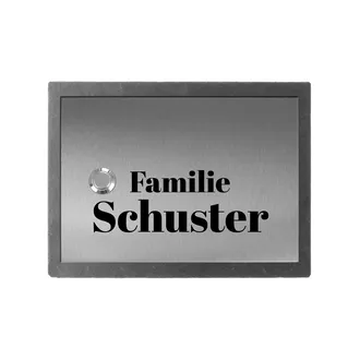 Klingelplatte aus Schiefer und Edelstahl