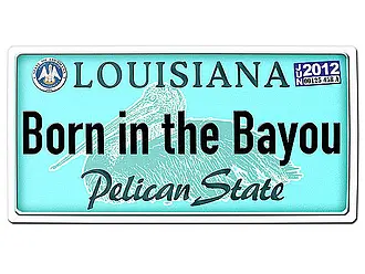 Louisiana USA Deko Kfz-Kennzeichen mit Ihrem individuellem Wunschtext