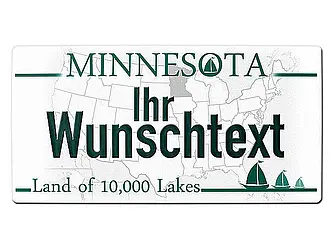 Minnesota USA Deko Nummernschild mit individuellem Wunschtext