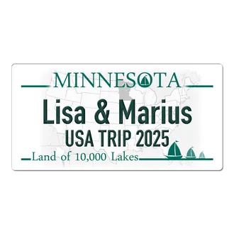 Minnesota USA Deko Nummernschild mit Ihrem individuellem Wunschtext