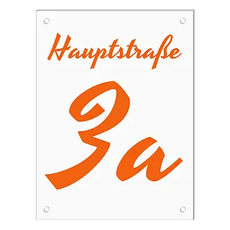 Hausnummer mit Straßenname