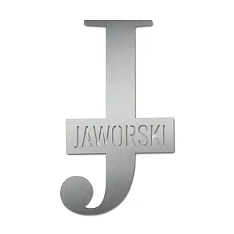 Monogramm J mit Familiennamen aus Edelstahl