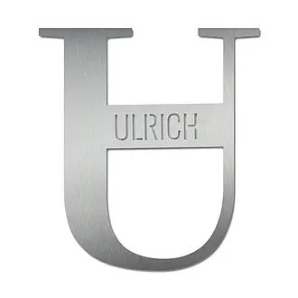 Edelstahlbuchstabe U als Monogramm