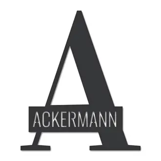Monogramm mit Familienname  | Minimal Edelstahl
