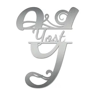 Monogramm Y aus Edelstahl mit Familienname