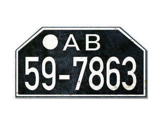 Historisches Motorrad Nummernschild Nachkriegsdeutschland Vintage