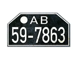 Historisches Motorrad Nummernschild Nachkriegsdeutschland Vintage