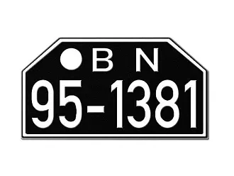 Motorrad Nummernschild Britische Zone Niedersachsen BN