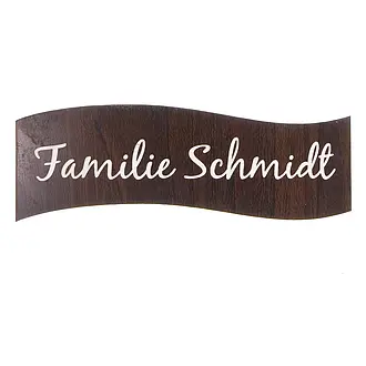 Namensschild mit Holzoptik