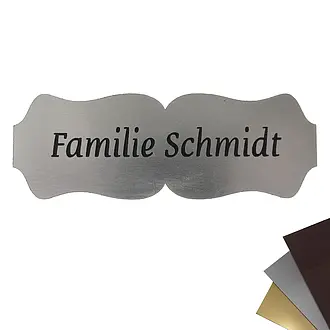 Namensschild für Tür in Silber