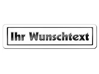 Kleines Nummernschild weiß mit Ihrem Wunschtext