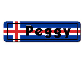 Namensschild mit Flagge aus Island - Größe 15 x 3,5 cm