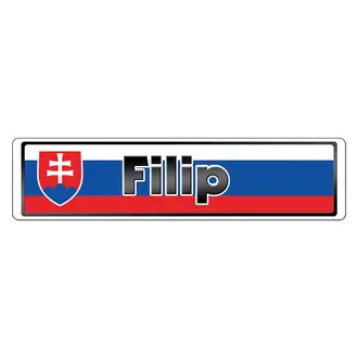 Namensschild mit slowakischer Flagge