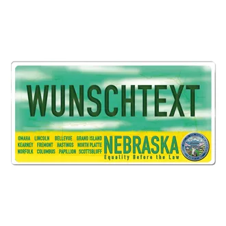 Nebraska USA Deko Fahrzeugnummernschild mit Ihrem individuellem Wunschtext