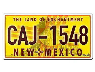New Mexico USA Kfz-Kennzeichen als Dekoschild mit Ihrem individuellem Wunschtext