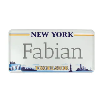 US Plate New York mit Wunschtext