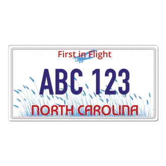 Plate North Carolina mit Wunschtext