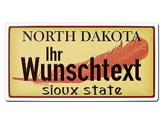North Dakota USA Deko PKW-Kennzeichen mit individuellem Wunschtext