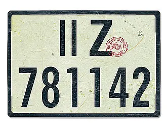 Nummernschild Deutsches Reich vintage