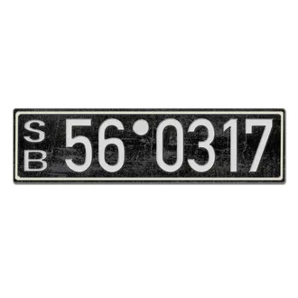Historisches Nummernschild aus der Besatzungszone - Vintage Look