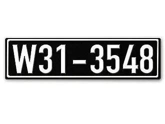 Nummernschild W Amerikanische Zone Württemberg 1948 - 56