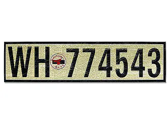 Nummernschild Deutsches Reich Wehrmacht Heer vintage - für Ausstellungszwecke - Variante Vintagelook