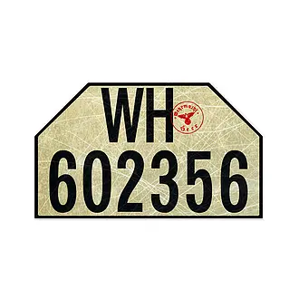 Nummernschild Deutsches Reich Wehrmacht Heer - für Ausstellungen - Variante vintage