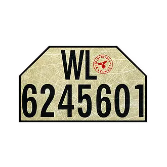 Nummernschild Deutsches Reich Wehrmacht Luftwaffe - für Ausstellungen - Variante Vintage