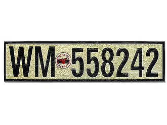 Nummernschild Deutsches Reich Wehrmacht Marine vintage für Ausstellungszwecke - Vintagelook