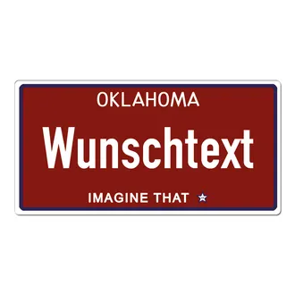 US Plate Oklahoma mit Wunschtext 