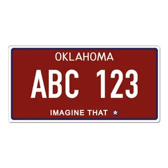 US Plate Oklahoma mit Wunschtext 