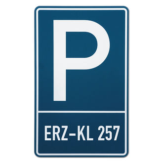 Parkplatzschild Kennzeichen - Größe: 25x40 cm