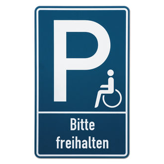 m Behindertenparkplatz Parkplatzschild 52 x 11cm Einschlagpfosten 100cm 