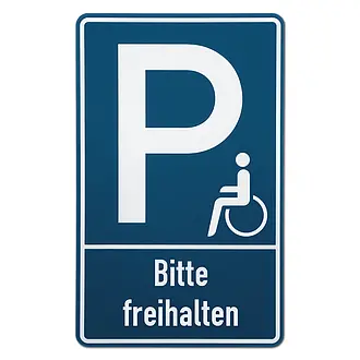 Behindertenparkplatzschild - Größe: 25 x 40 cm