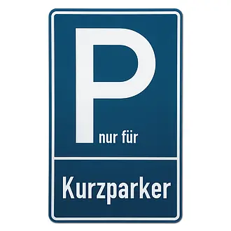 Parkplatzschild - Kurzparker - Größe: 25 x 40 cm
