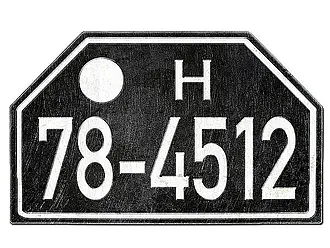 Historisches Nummernschild Hessen 48-56 Variante: vintage