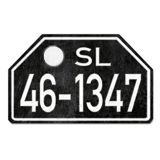 Historisches Nummernschild aus der Besatzungszone - Vintage Look