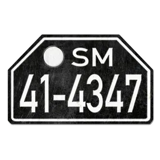 Historisches Nummernschild aus der Besatzungszone - Vintage Look