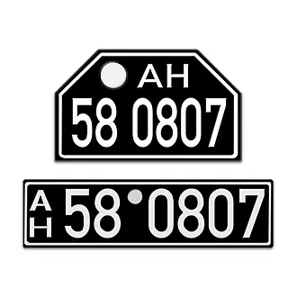 PKW Nummernschild Besatzungszeit AH 1948 - 56 Replika - Amerikanische Zone  Hessen - Schilder online kaufen