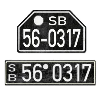 Historisches Nummernschild aus der Besatzungszone - Vintage Look